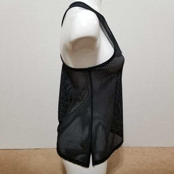 Reebok top Small Active Vibes Only unlined fishnet mesh tank graphic athetic - Picture 4 of 12